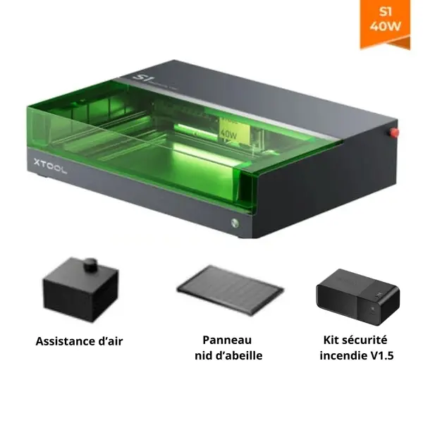 XTOOL - S1 40W - KIT DE BASE - GRAVEUR ET DÉCOUPEUR LASER -TAGin3D.webp