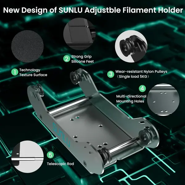 SUNLU - LOT DE 2 SUPPORTS DE FILAMENT DE 1 À 5KG (FILAMENT HOLDER ) 56-140 MM - TAGin3D (7).webp
