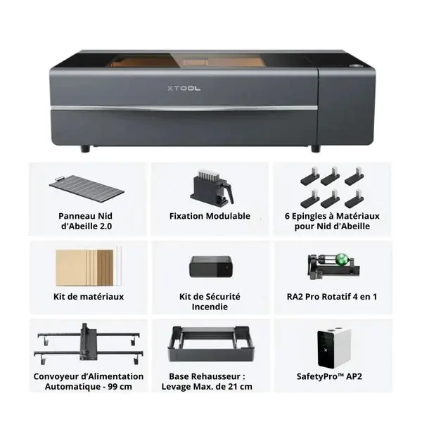 XTOOL - P2S 55W - PACK EXPERT LASER CO2 - DÉCOUPEUR LASER