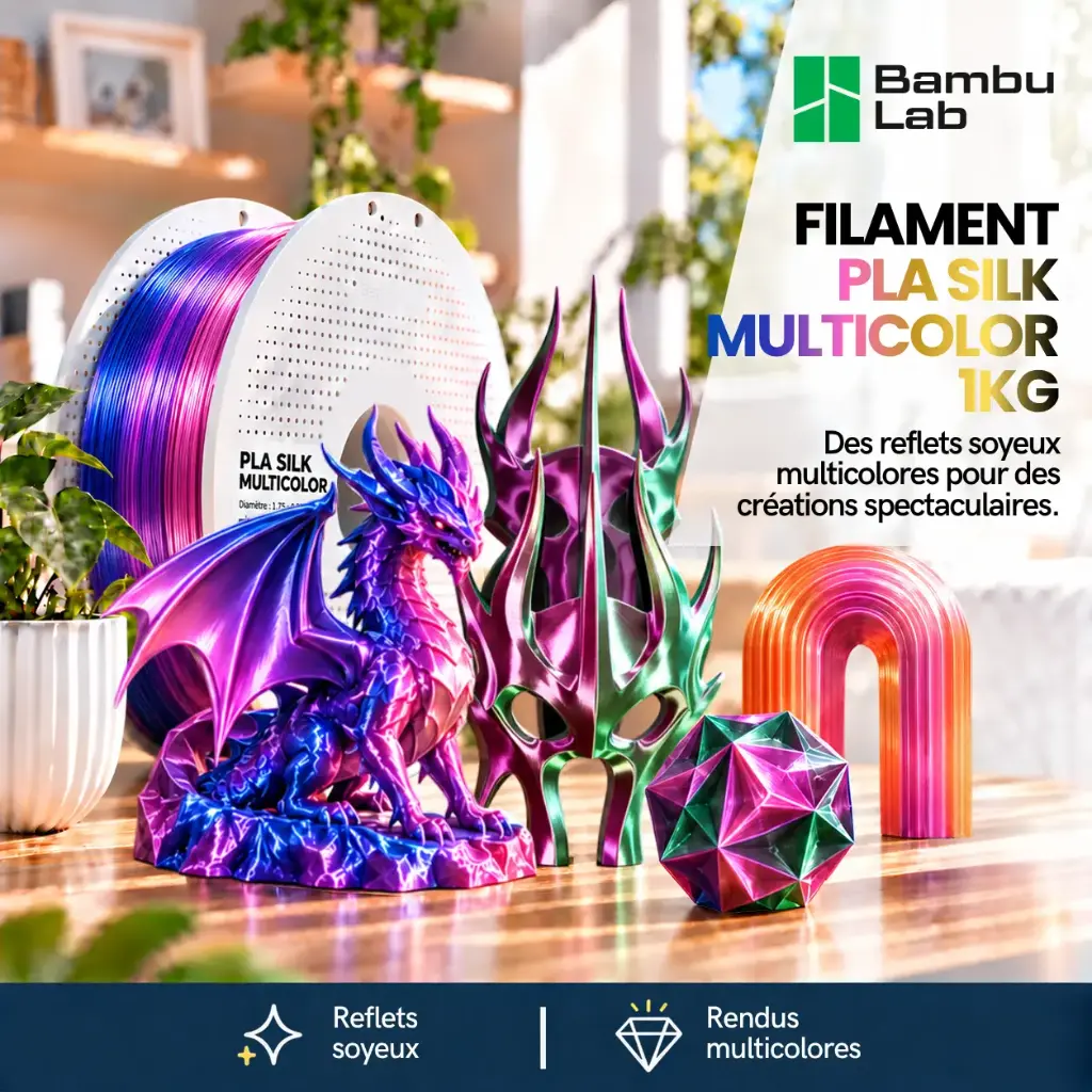 PLA SILK MULTI COLOR 1KG - 1.75 MM - BAMBU LAB