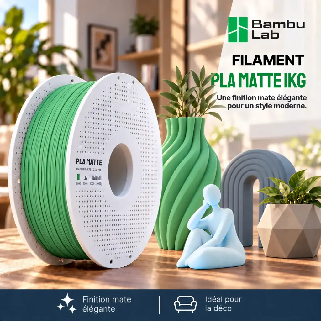 PLA MATTE 1KG - 1.75 MM - BAMBU LAB
