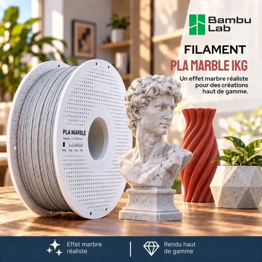 PLA MARBLE 1KG - 1.75 MM - BAMBU LAB