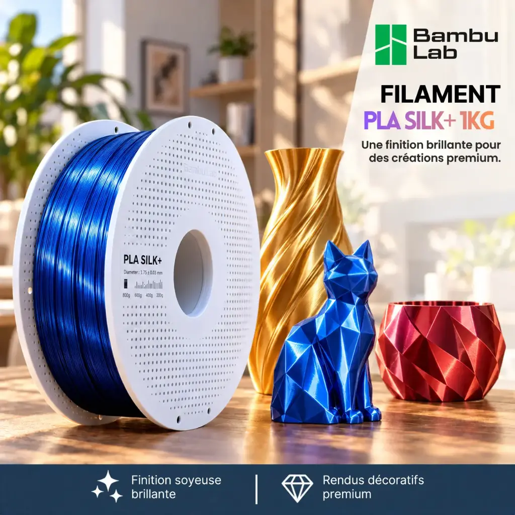 PLA SILK+ 1KG - 1.75 MM - BAMBU LAB